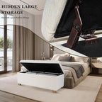 Homepop Home Decor | Upholstered Large Tufted Ottoman Storage Bench | Ottoman - Image 5