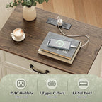 Huuger Nightstand with Charging Station, 3 Drawer Night Stand, 22 Inch Wider - Image 4