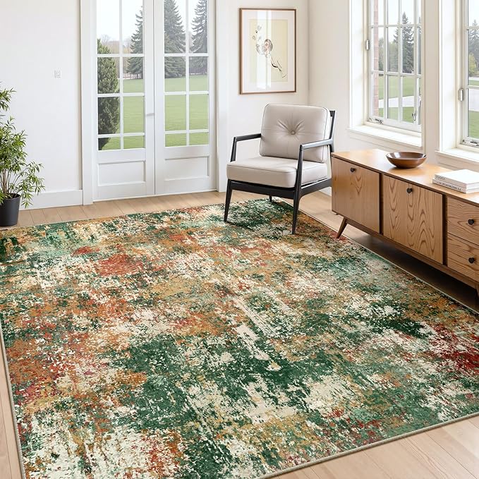 RELEANY Washable 4'x6' Abstract Area Rug by RELEANY