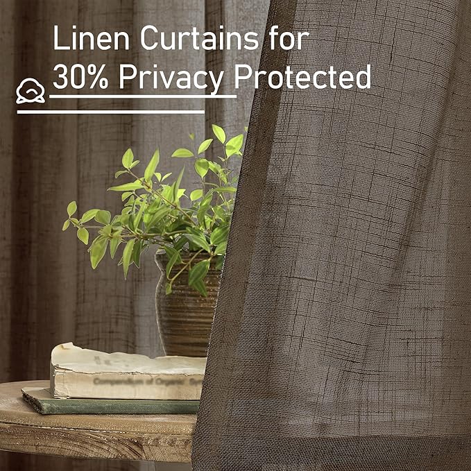 Linen Semi Sheer Curtains 48 Inch - Image 5