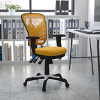 Flash Furniture Nicholas Mid-Back Yellow-Orange Mesh Multifunction Executive - Image 2