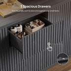 SICOTAS Buffet Cabinet with Storage 109.4" Large Modern Accent Storage Cabinet - Image 4