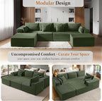 138" Cloud Sectional Couch, Comfort U Shaped Boneless Couch - Image 6