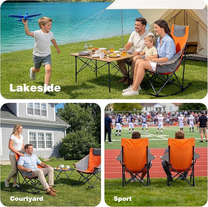SUNNYFEEL Oversized Rocking Camping Chair, Fully Padded Patio Chair - Image 7