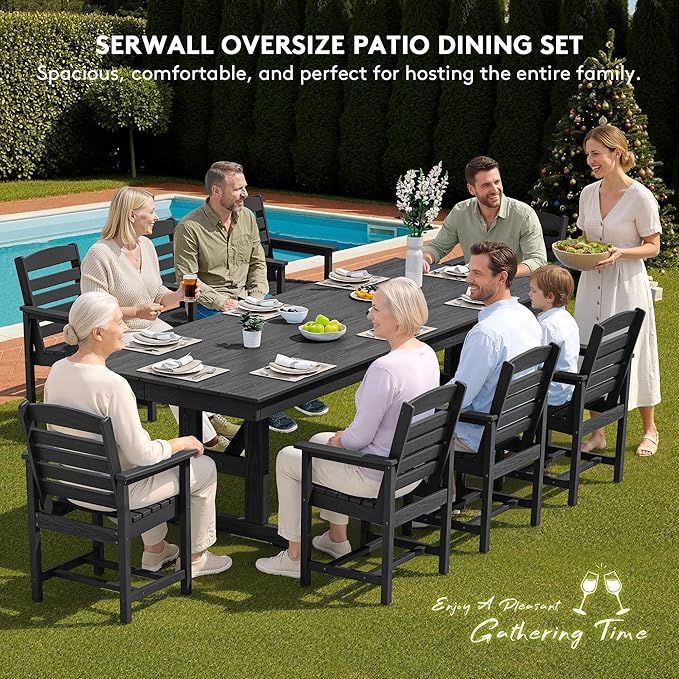 SERWALL 9 Piece Outdoor Dining Set - Image 7