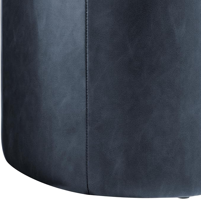 Studio Living® 19” Wentworth Ottoman Round Faux Leather Bench, Stationary - Image 8