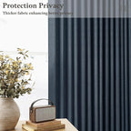 Pinch Pleat Linen Light Filtering Privacy Dark Navy Blue Curtains 50Wx105L | - Image 6