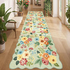 DUKINO 3x10 Runner Rug, Non Slip Floral Washable Rug by DUKINO