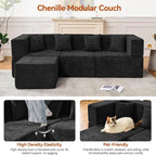 MONVANE 103'' Modular Sectional Sofa, Cloud Sectional Couch - Image 6