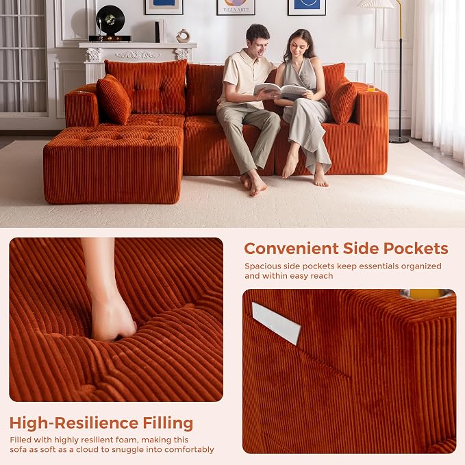 MAXYOYO Modular Sectional Sofa Couch, L Shaped Modern Cloud Couch - Image 7