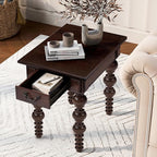Retro Wooden Side End Table Vintage Nightstand Bedside Table - Image 3