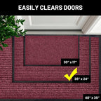 Front Door Mat, Indoor Outdoor Welcome Entryway Entrance Doormat, 36x24 Red | - Image 6