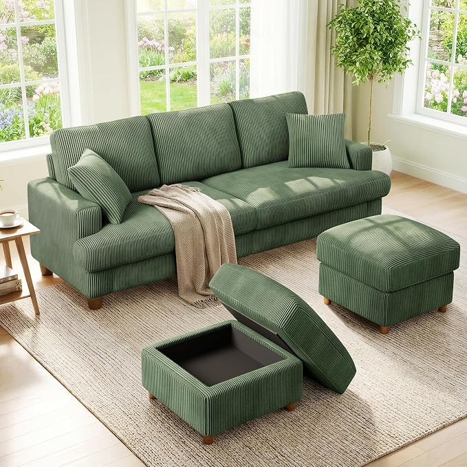 Kidirect 87in U Shaped Couch, Modular Sofa No Tool Assembly, Comfy Sectional by Kidirect
