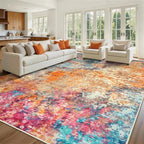 9x12 Area Rugs for Living Room Washable Bedroom Dining Room Colorful | Modern - Image 9