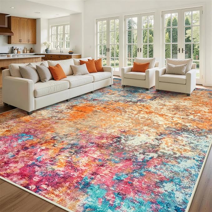 Aelenmu 10x14 Area Rugs for Living Room Washable Dining Room Colorful | Modern by Aelenmu