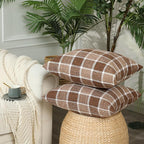 Stellhome Pack of 2 Fall Linen Buffalo Check Decorative Throw Pillow Covers - Image 2