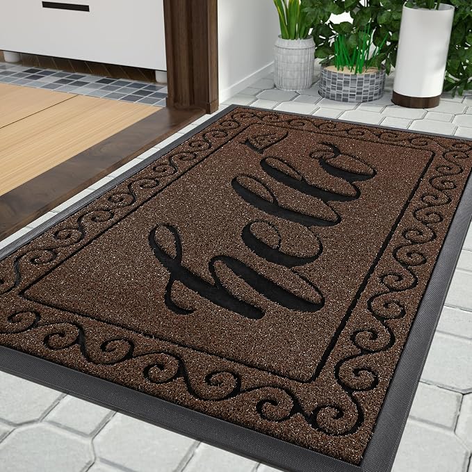 Yimobra Welcome Mats for Front Door 36x24, Heavy Duty Waterproof Outdoor Door by Yimobra