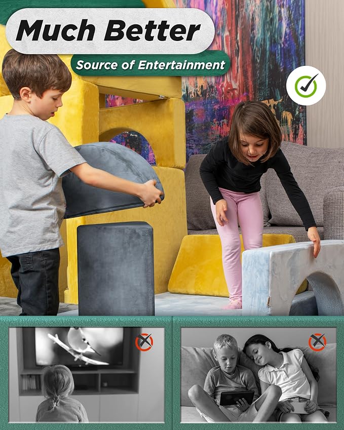 Lunix LX15 14pcs Modular Kids Play Couch, Design-Patent Child Sectional Sofa - Image 4
