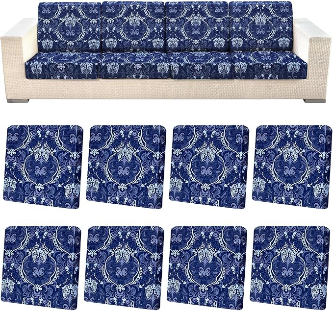 8Pcs Patio Cushion Covers Stretch Outdoor Furniture Protector Slipcovers | by pickyNproud
