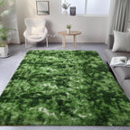 Fluffy Moss Green Area Rugs for Bedroom Living Room 4x6 Ft, Non-Slip Carpet | - Image 2