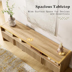 AMERLIFE Modern TV Stand for TVs up to 80", 70 inch Fluted TV Console - Image 3