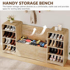 Shoe Cabinet with Bench, U-Shaped Shoe Storage Bench, Tall Shoes Cabinet with - Image 4