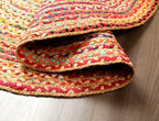 Hausattire Braided Boho Round Rug, 5 ft | Jute/cotton blend, hand woven - Image 9