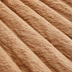 Coffee Rabbit Striped Plush Rug 4'x6', Fluffy Faux Fur Shaggy Area Rug - Image 6