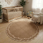 GarveeHome Round Rugs 6ft Scalloped Washable Circle Rug - Image 3