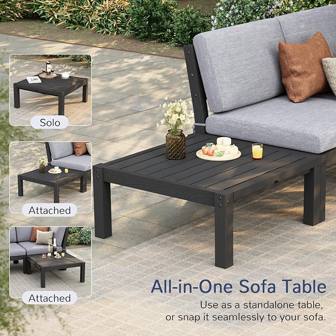 Stoog 8-Piece Patio Sectional Sofa Set, L-Shaped Modular Outdoor Furniture Set - Image 6