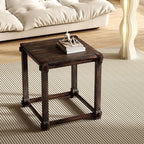 Vintage Aged Solid Wood Side Table Mortise and Tenon Construction by Hmleton