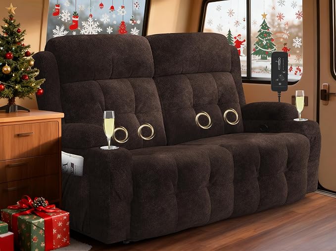 RV Loveseat Recliner Sofa, Wall Hugger Double Recliners by TiooiiReclinerSofa