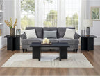 Roundhill Furniture Mchome 3-Piece Coffee Table Set, Coffee Table and Two End - Image 2