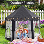 Monobeach Princess Tent Girls Black Large Playhouse Kids Castle Play Tent - Image 6