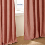 Terracotta 90 Inch Linen Curtains Pinch Pleated 2 Panels Set Firebrick | - Image 8