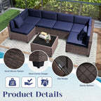 KIGOTY 14-Piece Patio Furniture Set, All-Weather PE Rattan Outdoor Sectional - Image 3