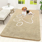OLANLY Dog Door Mat for Muddy Paws 59x35, Paw Print Design Chenille Mud Mat | by OLANLY