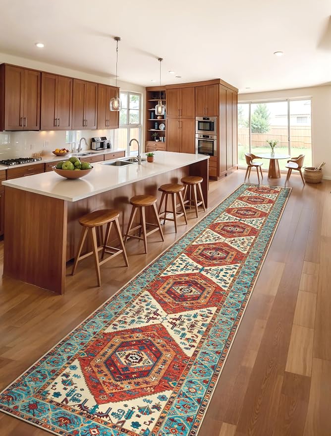 SERISSA 2'6"x18' Washable Non Slip Boho Runner Rug - Image 2