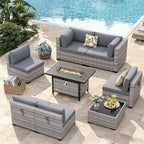 6-Seat Modern Outdoor Wicker Rattan Patio Furniture Set - Image 2