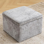 Modern Cube Storage Ottoman, Chenille Ottoman Foot Stools, Ottoman Footstool by Rhevoy