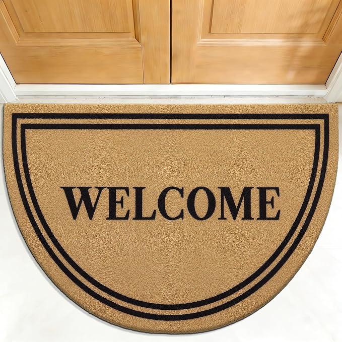 OLANLY Half Circle Front Door Mat, Low Profile Doormat, Stain and Fade Resistant by OLANLY