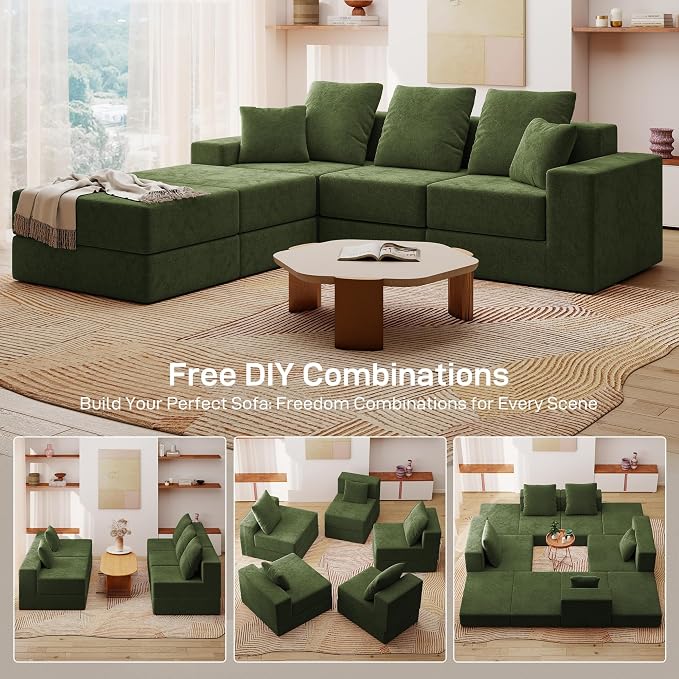 Living&Giving 101" U-Shaped Cloud Sectional Couch - Image 5