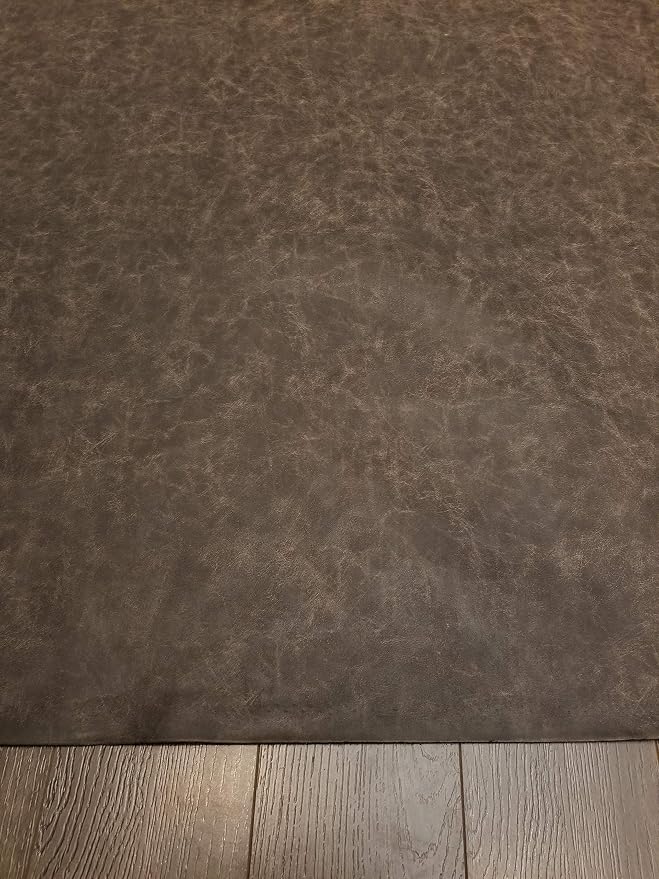 NAT Leathers™ | Brown Distressed 2 Tone Oily Faux Vegan Leather Sheet | 5 Yard - Image 3