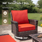 HERA'S HOUSE High Back Swivel Patio Furniture Set - Image 3