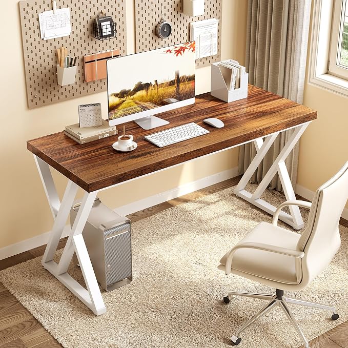 LITTLE TREE 55 Inch Large Simple Industrial Computer Desk Study Writing Table - Image 2