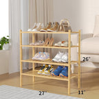 ROMGUAR CRAFT 4 Tier Bamboo Shoe Rack - Image 3