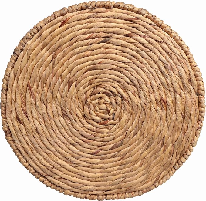 JONATHAN Y Marisol 24" Round Woven Water Hyacinth Side Table - Image 6