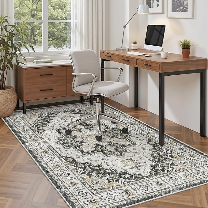 Madane Area Rug 3x5, Washable Vintage Entry Rugs - Image 3