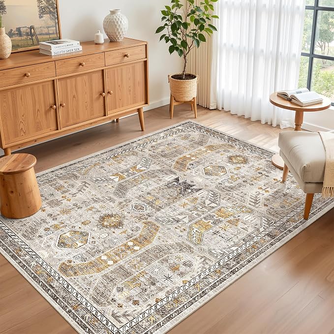 Madane Area Rug 3x5, Washable Vintage Entry Rugs - Image 4