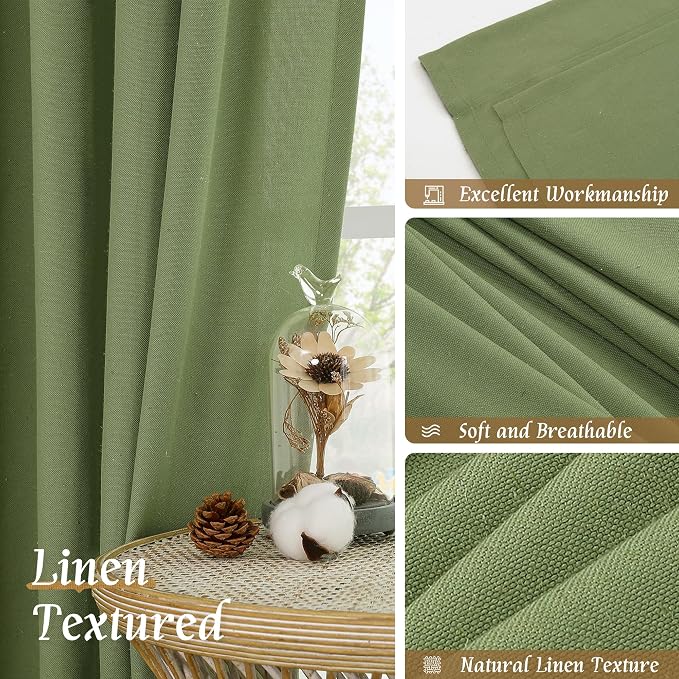Light Filtering Linen Blended Curtains 84 inch - Image 7